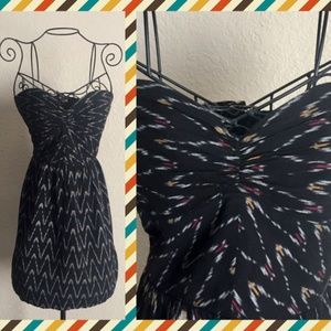 ROXY Strapless Black Tribal Print Multicolor Large